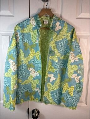 Alfred Dunner Women's Quilted Butterfly Print Jacket Size 12